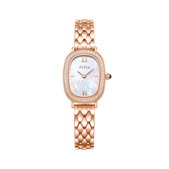 FIYTA Cocoa Zircon-Set Women's Quartz Watch L865018.PWPD product view (White Dial / Rose Gold Strap)