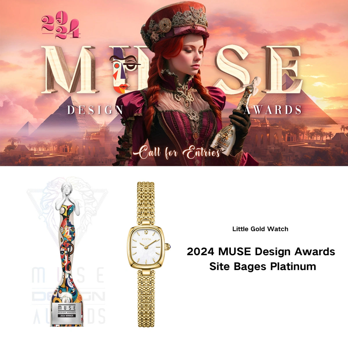 Gold Watches with Diamond Dial - FIYTA
