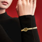 Gold Watch for Women & Persimmon Bracelet Gift Set - FIYTA