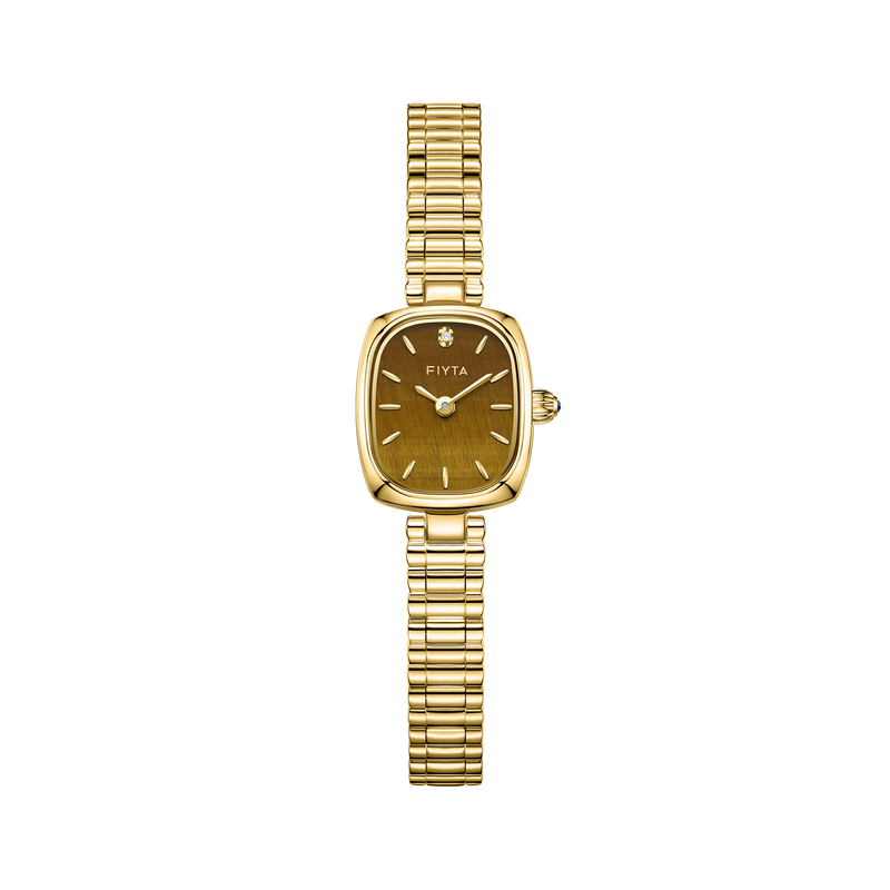 Gold Watch for Women & Persimmon Bracelet Gift Set - FIYTA