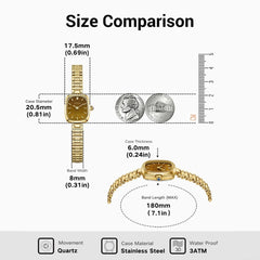 Gold Watch for Women & Persimmon Bracelet Gift Set - FIYTA