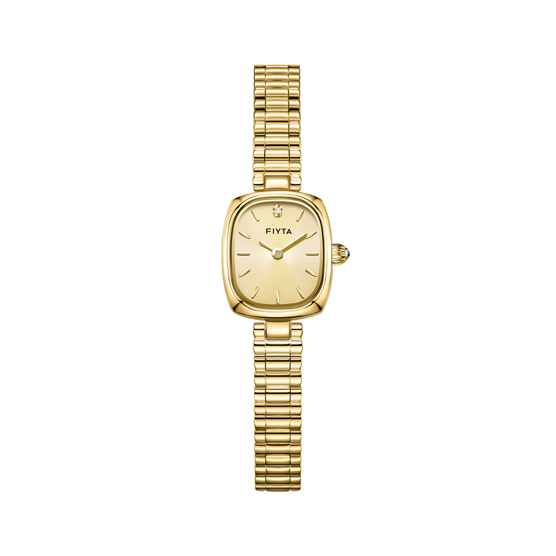 Gold Watches with Real Diamond Dial - FIYTA (L865025.GGG)