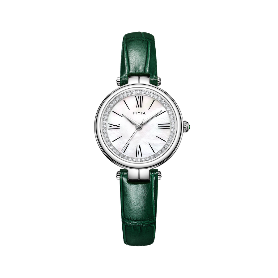 FIYTA Aurora Women's Quartz Watch L865027.WWN product view (Mother-of-Pearl Dial / Mint Green Strap)