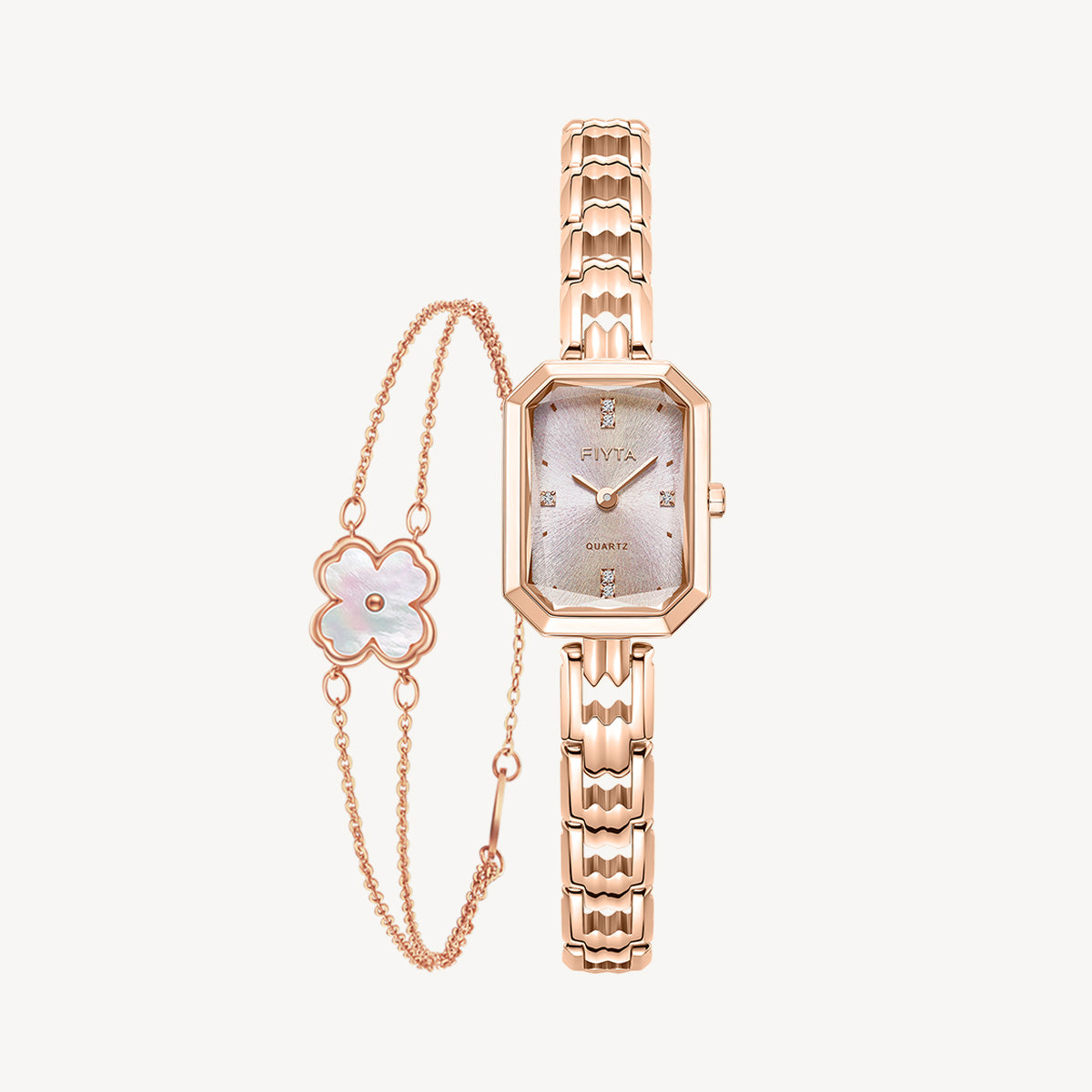 Eastern Grace Collection Women's Watch & Clover Bracelet Gift Set - FIYTA