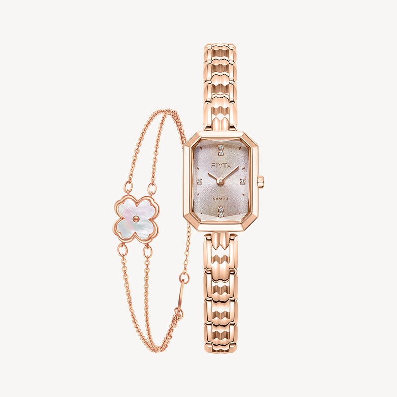 Eastern Grace Collection Women's Watch & Clover Bracelet Gift Set - FIYTA