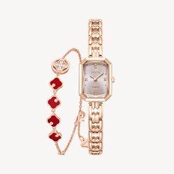Eastern Grace Collection Women's Watch & Persimmon Bracelet Gift Set - FIYTA