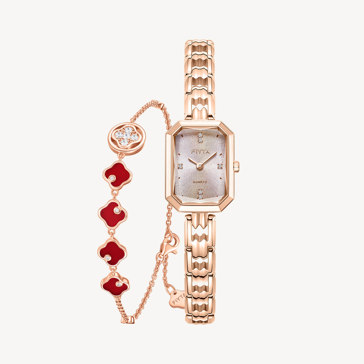 Eastern Grace Collection Women's Watch & Persimmon Bracelet Gift Set - FIYTA