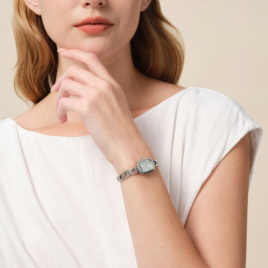 FIYTA Lilt Women’s Quartz Watch L865039.WNW wearing photo 1 (Mint Green Dial / Silver Strap)