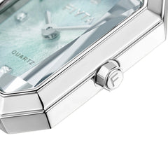 Eastern Grace Collection Women's Watch & Turquoise Clover Bracelet Gift Set - FIYTA (Mint Green Dial / Silver Strap)