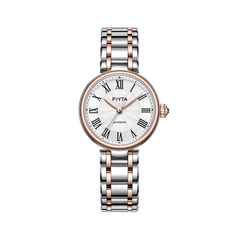 FIYTA Little Bliss Women's Automatic Watch LA803003.MWM product view (Silver Dial / Rose Gold & Silver Strap)