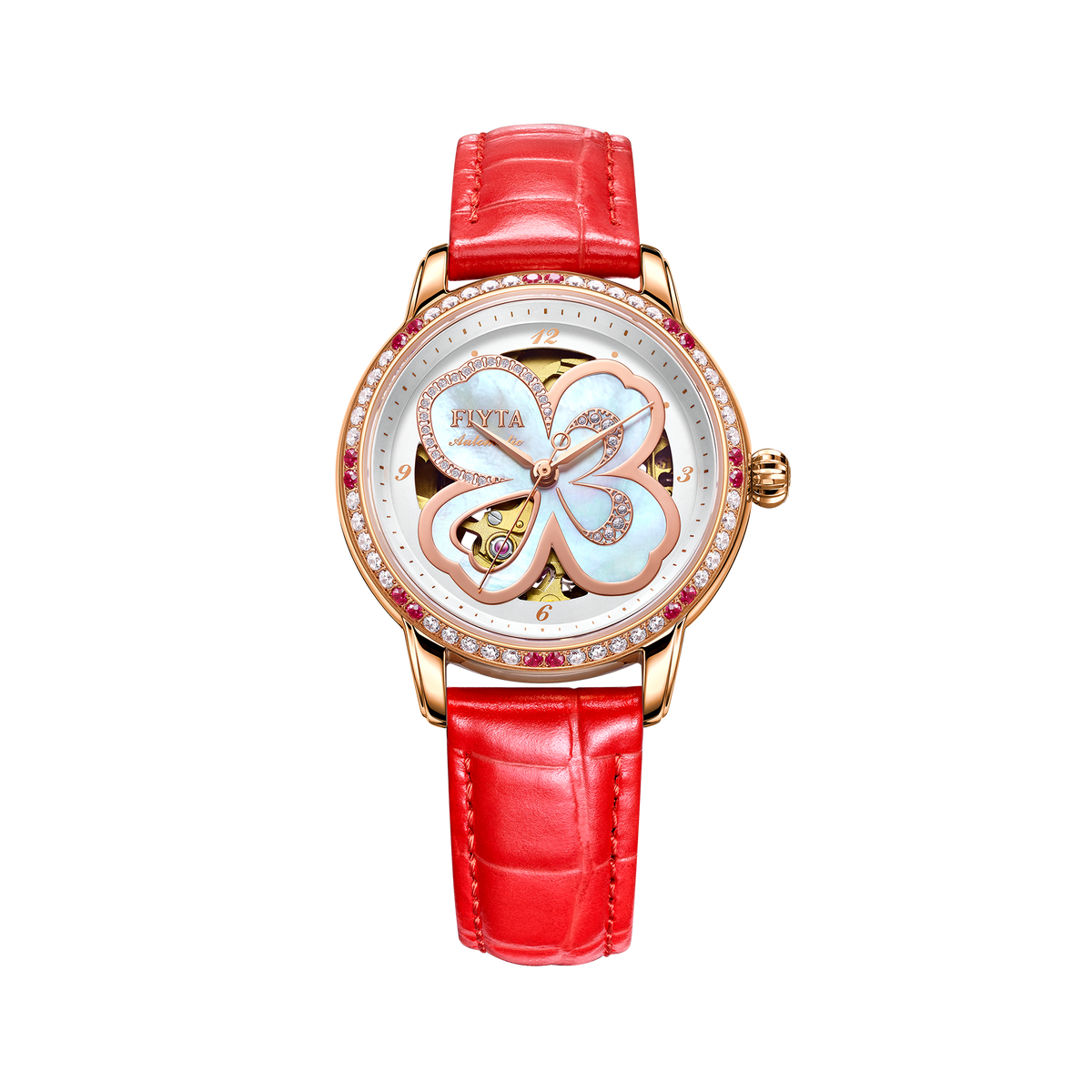 Clover Collection Ladies' Classic Diamond Automatic Watch - FIYTA (LA8262.GWSS.A)