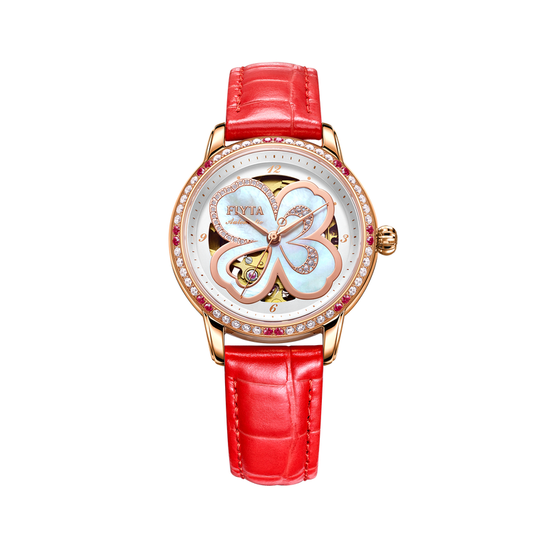 Clover Collection Ladies' Classic Diamond Automatic Watch - FIYTA (LA8262.GWSS.A)