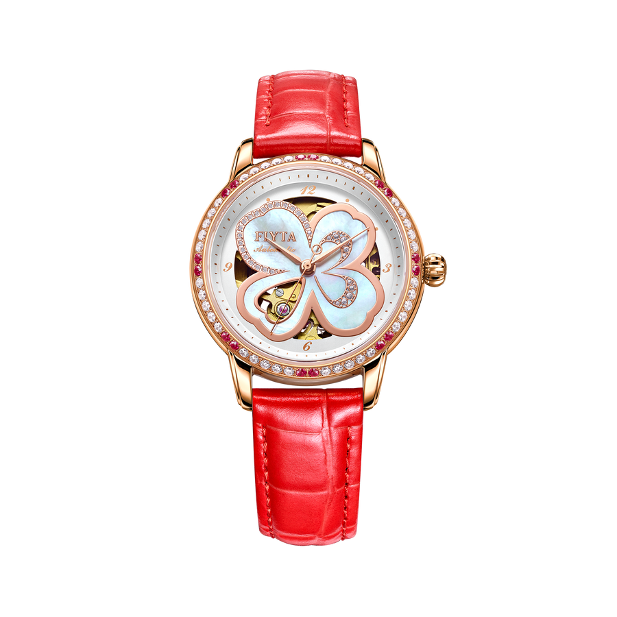 Clover Collection Ladies' Classic Diamond Automatic Watch - FIYTA (LA8262.GWSS.A)