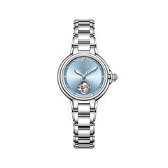 FIYTA Good Fortune Persimmon Women's Automatic Watch LA865022.WLW product view (Aqua Blue Dial / Silver Strap)