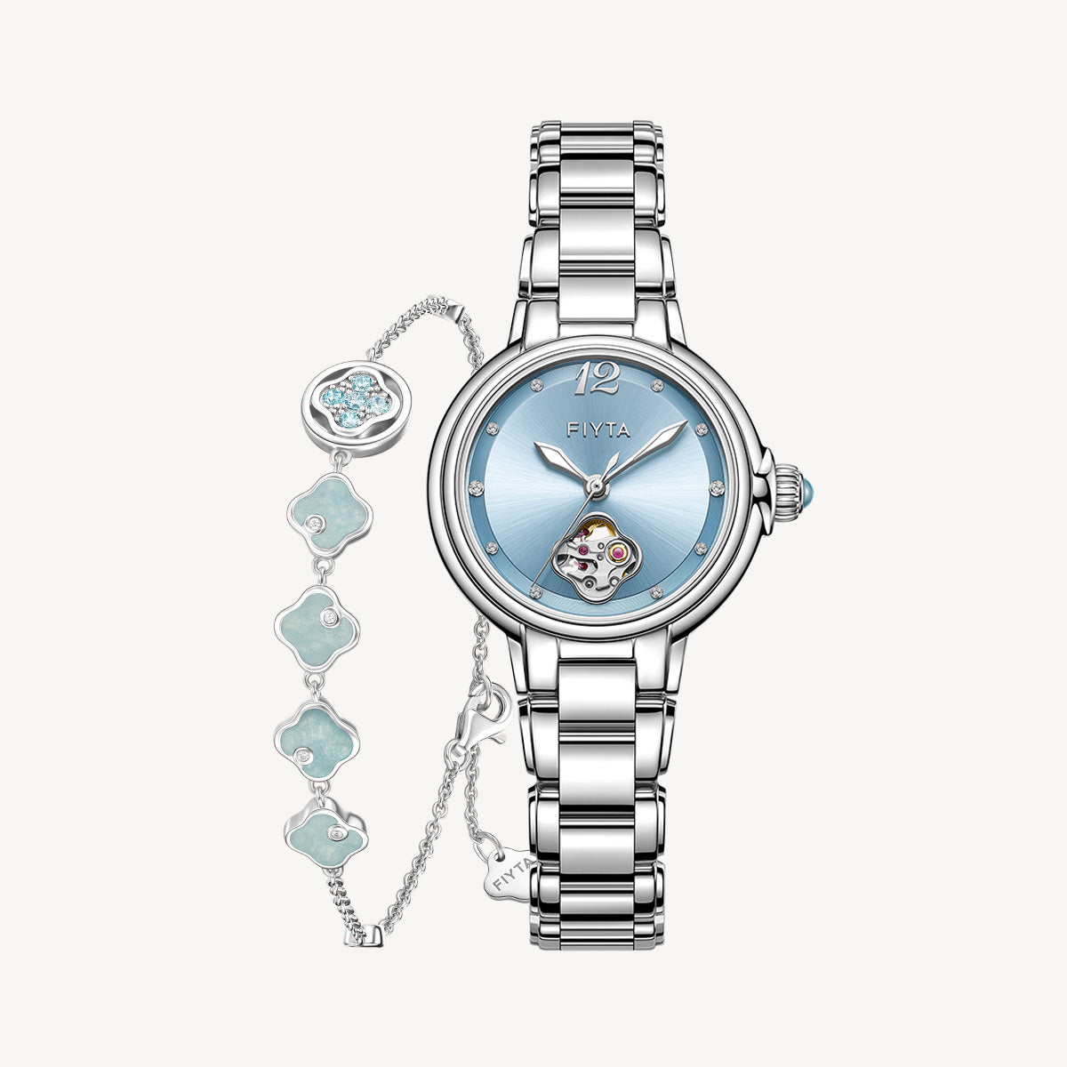 Enchanting Collection Women's Mechanical Watch & Persimmon Bracelet Gift Set - FIYTA
