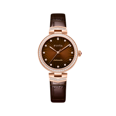 FIYTA V-Neck Women's Automatic Watch LA869015.PKKH product view (Brown Dial / Brown Strap)