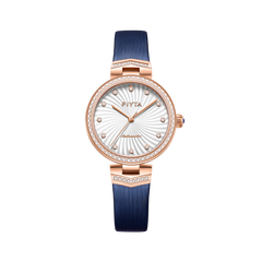 FIYTA V-Neck Women's Automatic Watch LA869015.PWLH product view (White Dial / Navy Blue Strap)