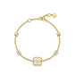 FIYTA Little Luck Four-Leaf Clover Bracelet AB0013.GSDM front view (Gold & Silver)