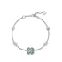 FIYTA Little Luck Four-Leaf Clover Bracelet AB0015.WSDG front view (Aqua Blue)